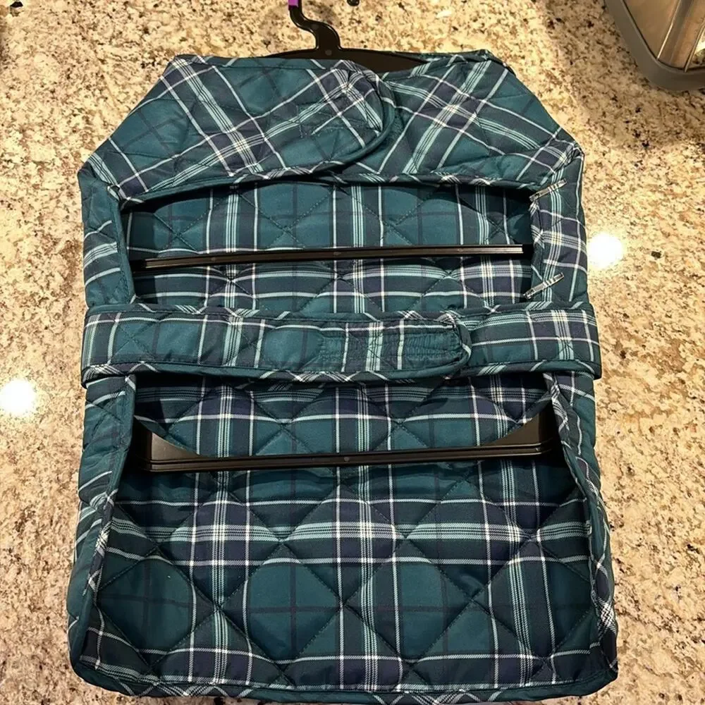 St. John’s Bark L watch plaid look blue green lined warm 24-30” chest nwt